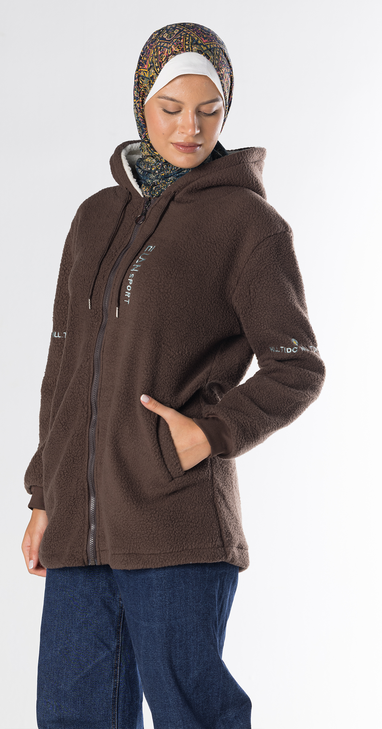 Zip-Up Sherpa Hoodie