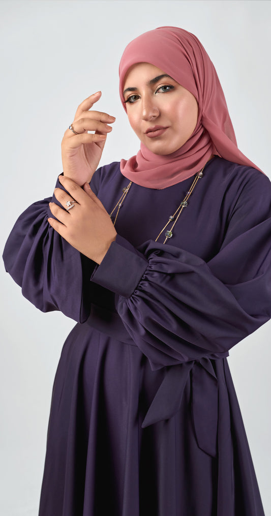 Amara Bloom Flare Dress -Purple