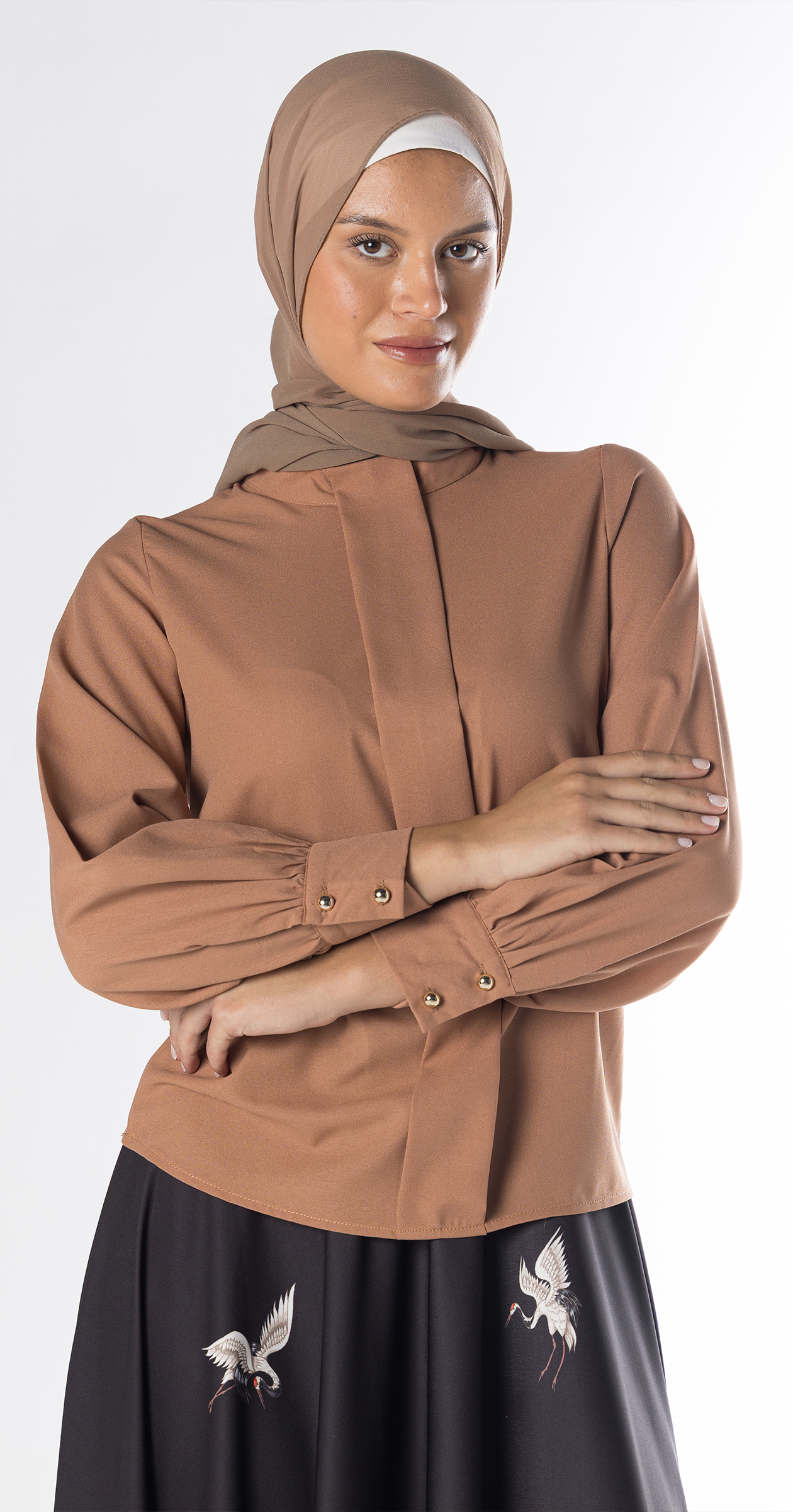 Noa Crepe Blouse/Camel