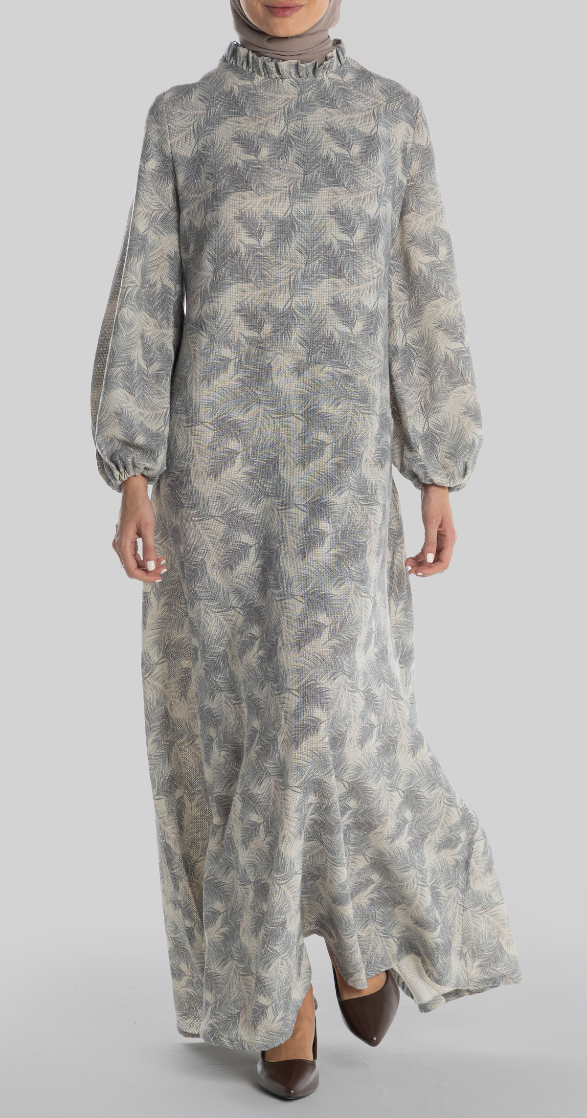 Ruqayya Dress [Grey Feathers]