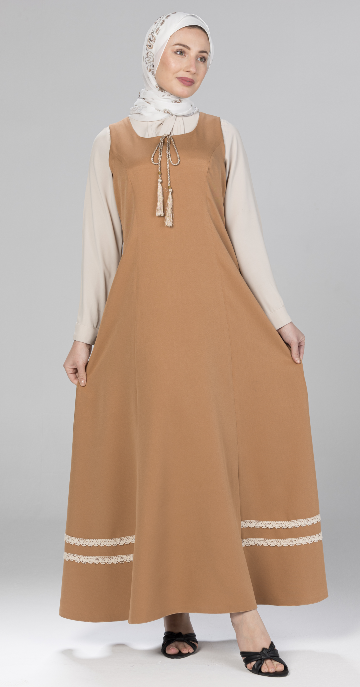 Camel Sleeveless Maxi Dress