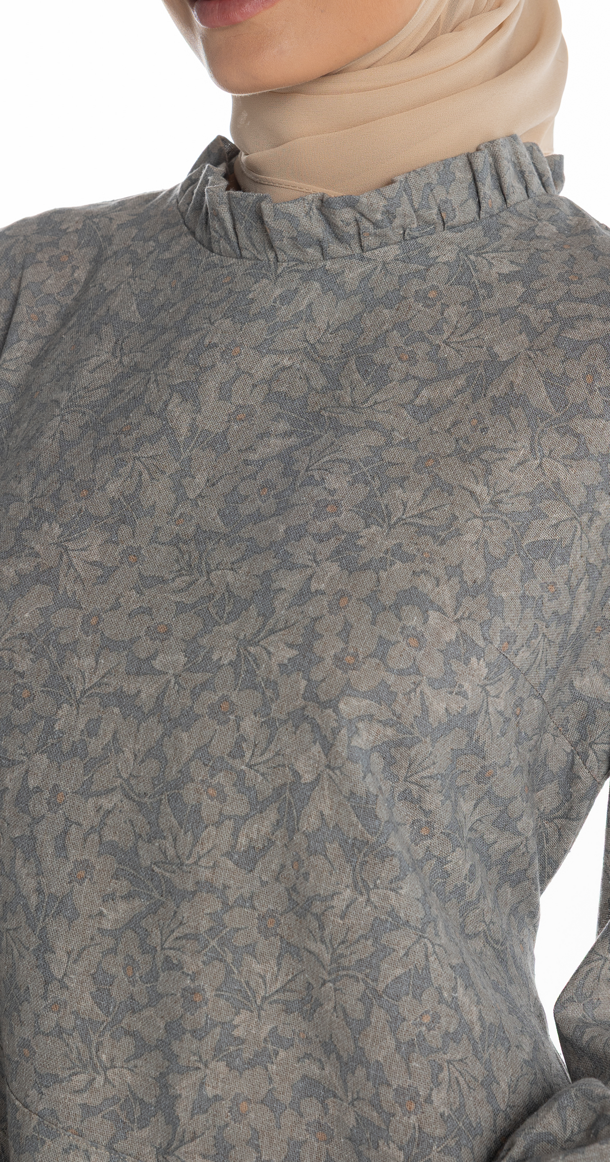Ruqayya Dress [Grey Flowers]