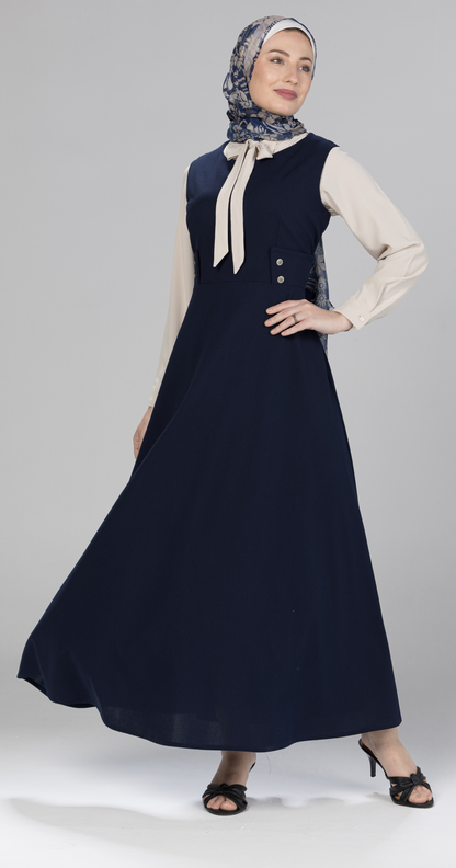 Sleeveless Flare Dress with Waist Band (Pre-order/10-15 Days to be ready)