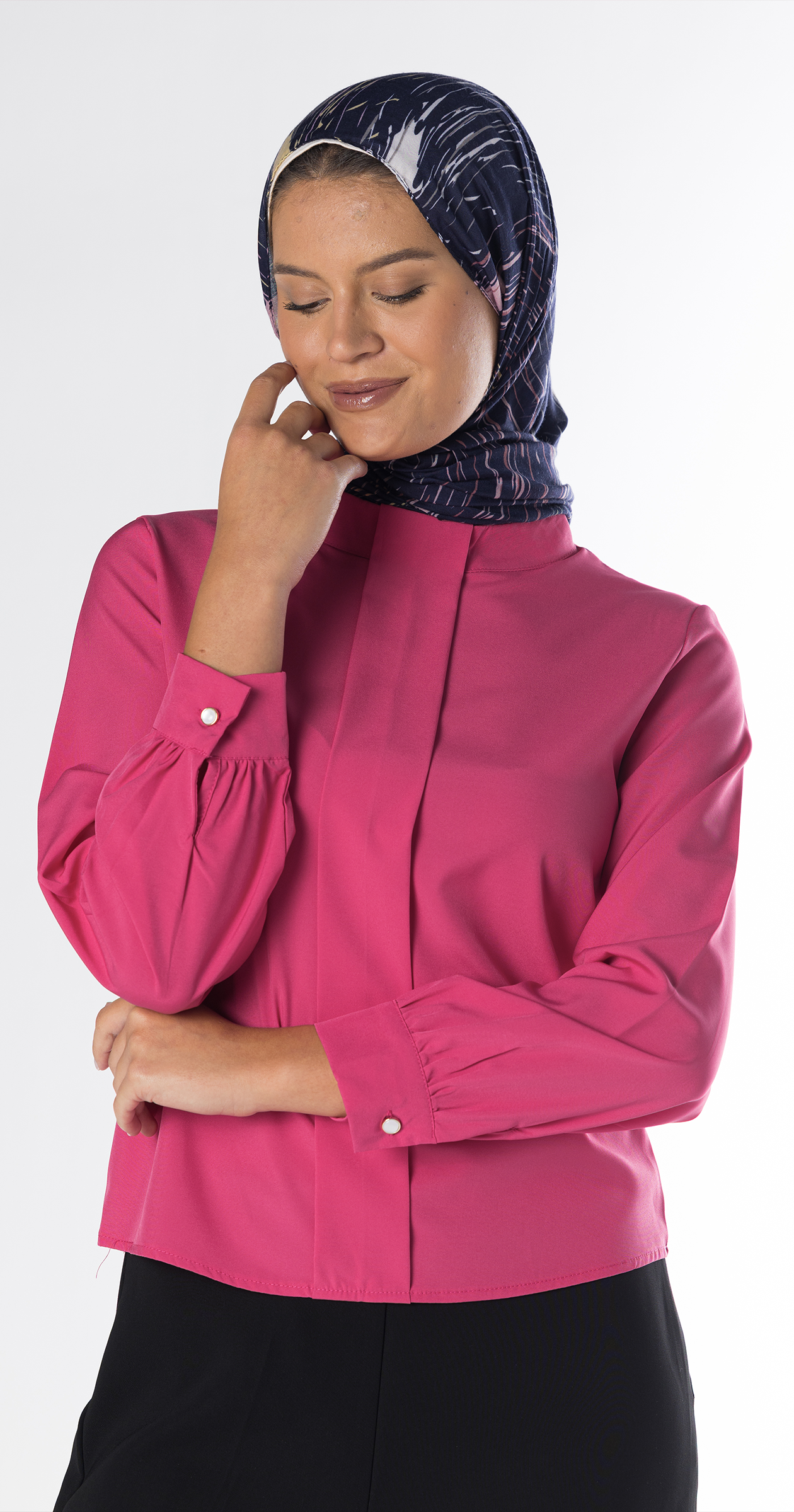 Noa Crepe Blouse/Fuchsia