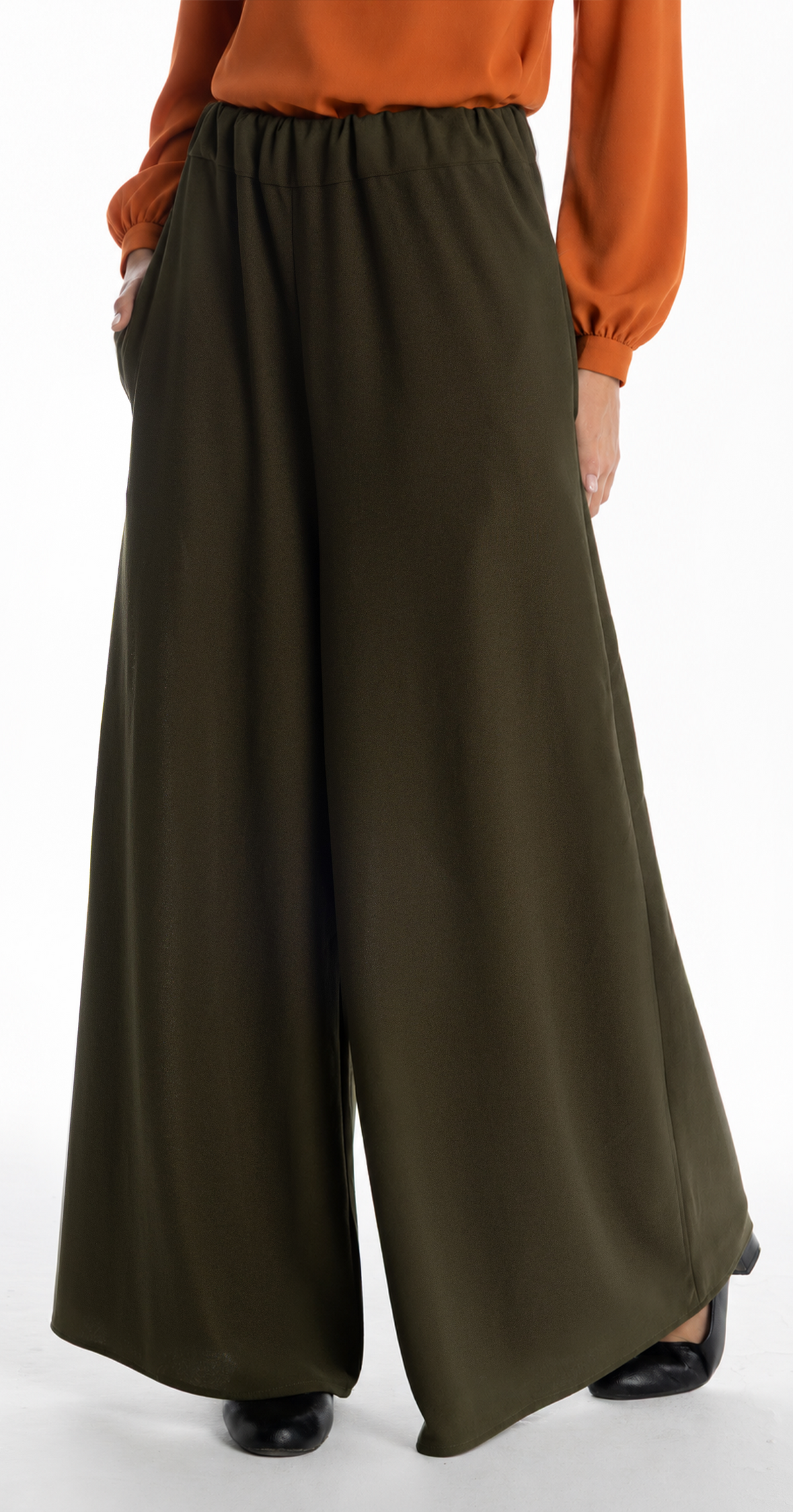 Sandra Palazzo Pants [Olive Green]