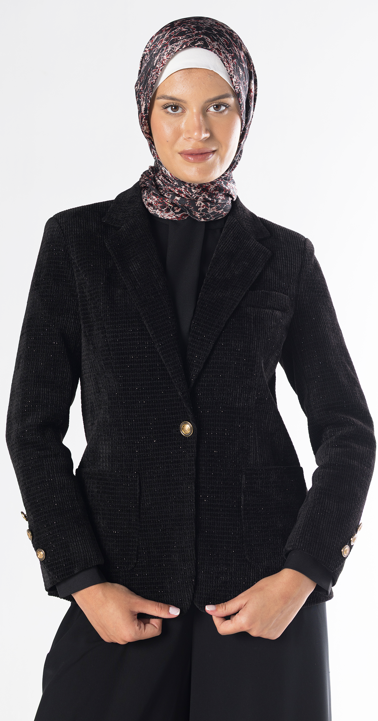 Ruby Ribbed Velvet Blazer