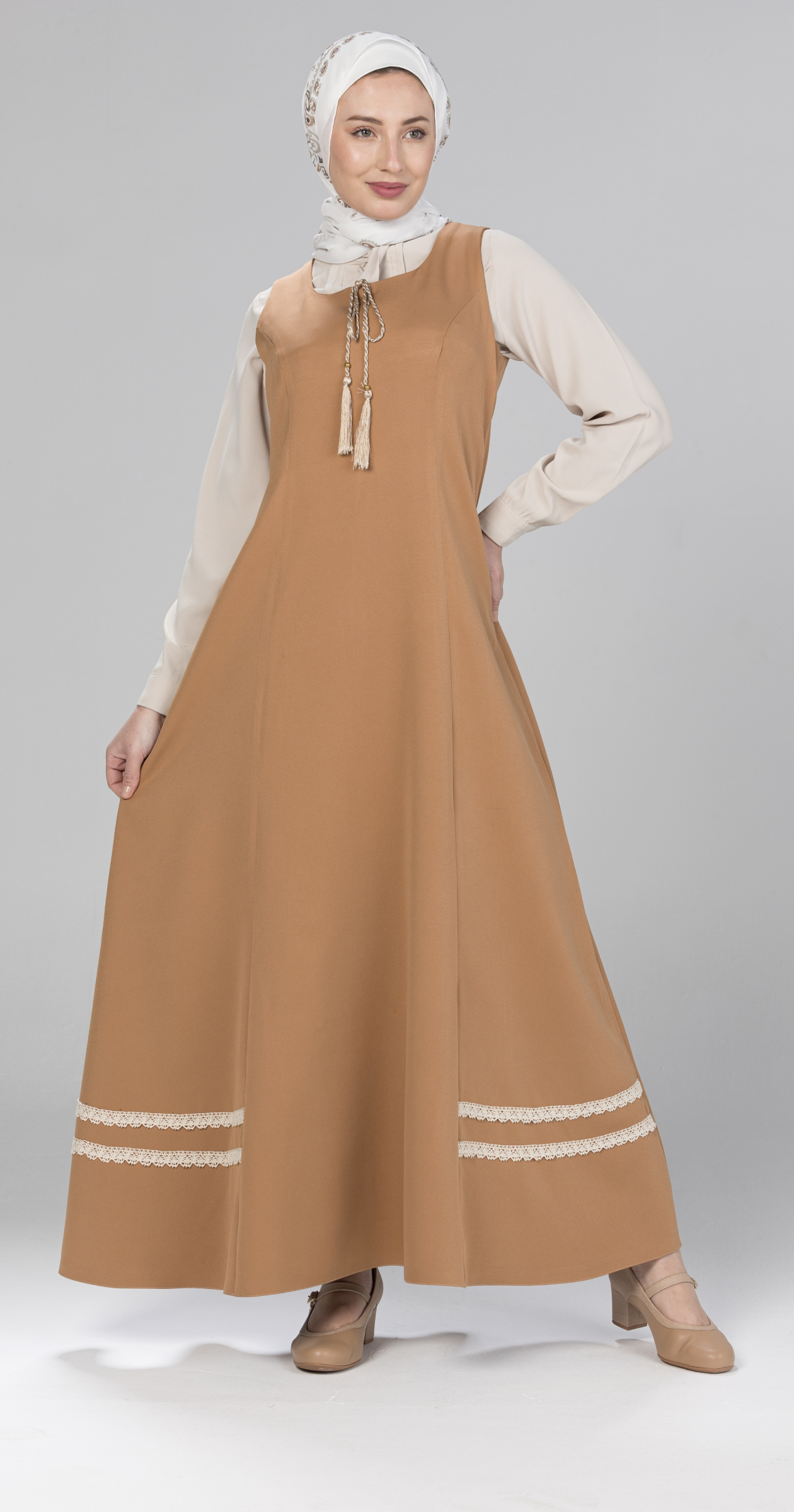 Camel Sleeveless Maxi Dress