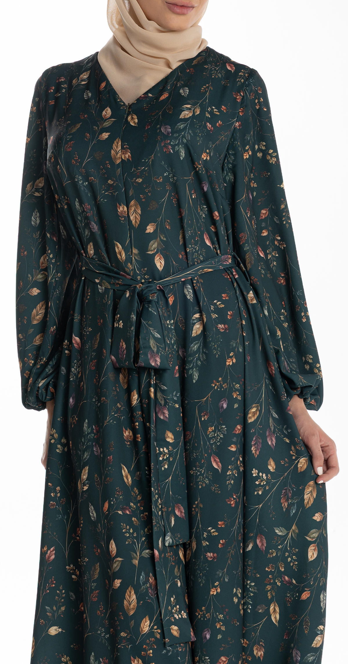 Talia Dress [Green Roses]