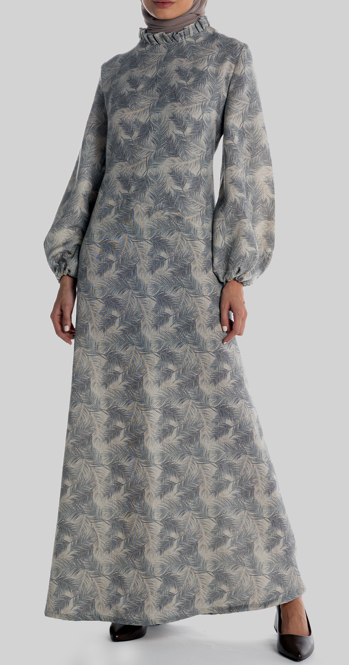 Ruqayya Dress [Grey Feathers]