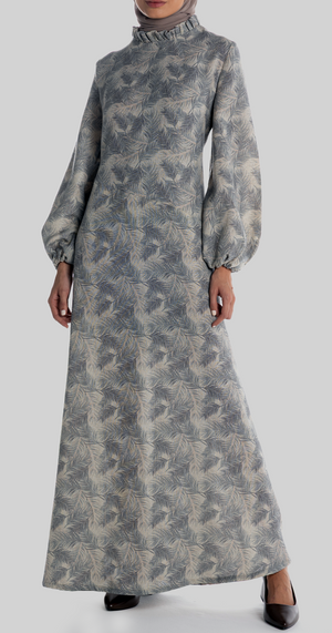 Ruqayya Dress [Grey Feathers]