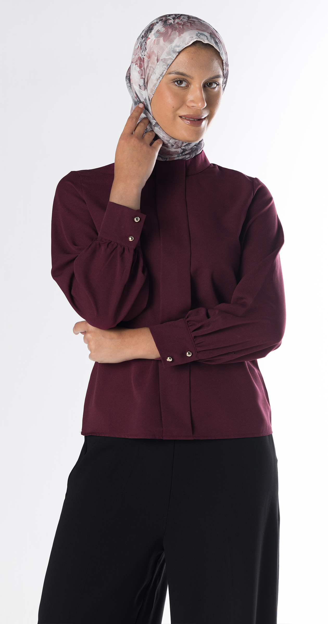 Noa Crepe Blouse/Red Wine