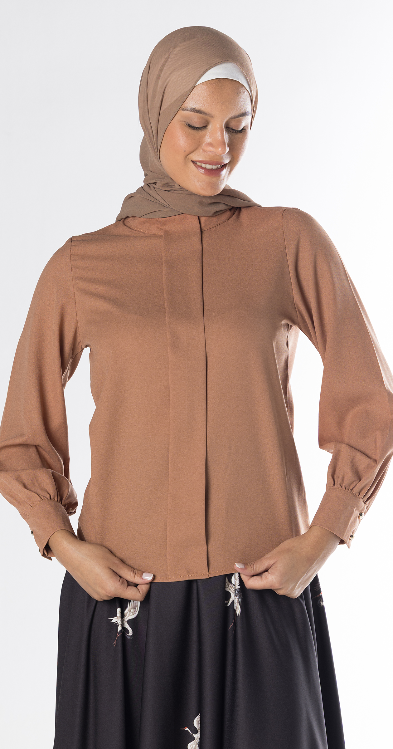 Noa Crepe Blouse/Camel