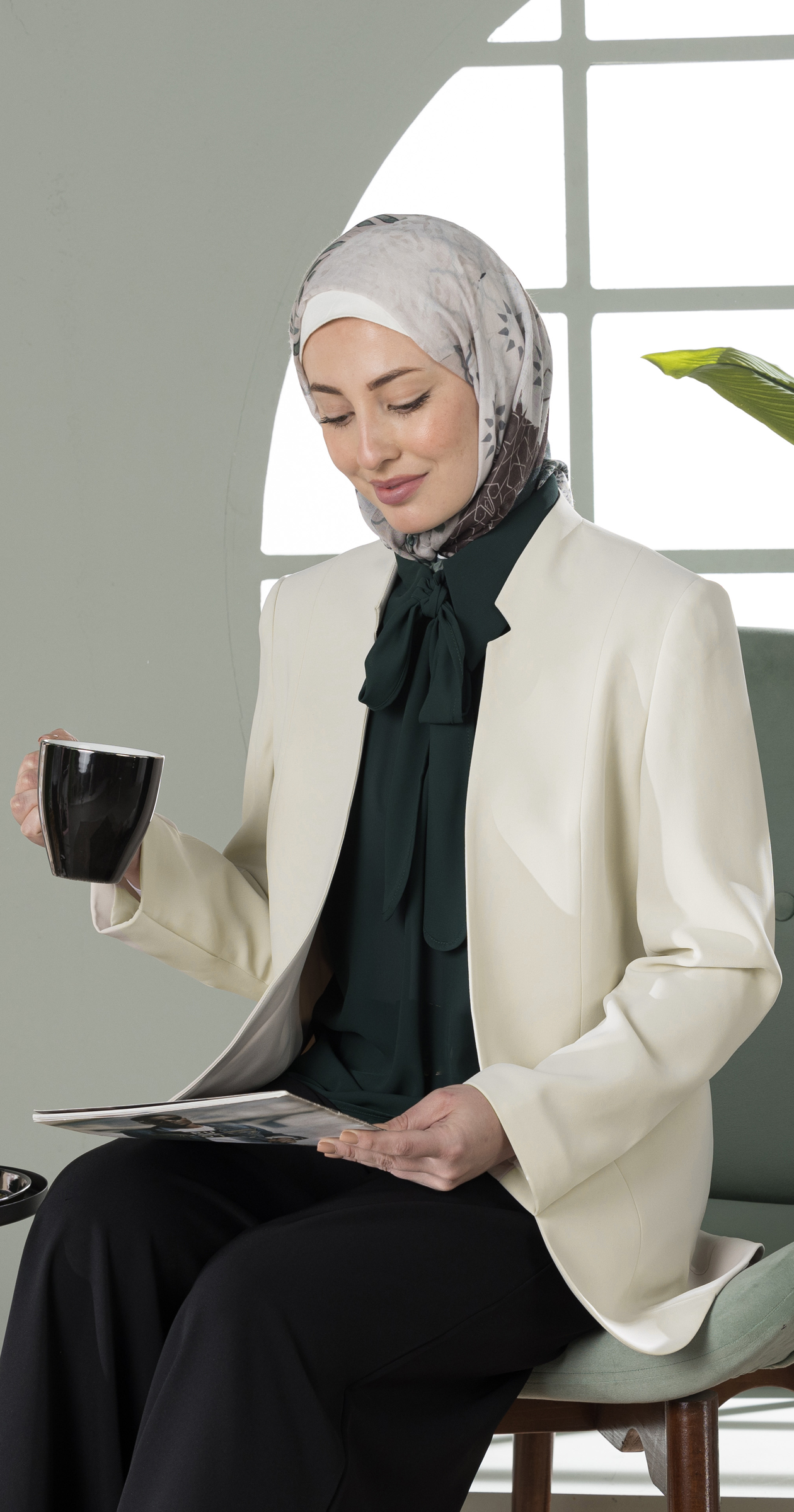 Formal Blazer-Collarless Shawl Style