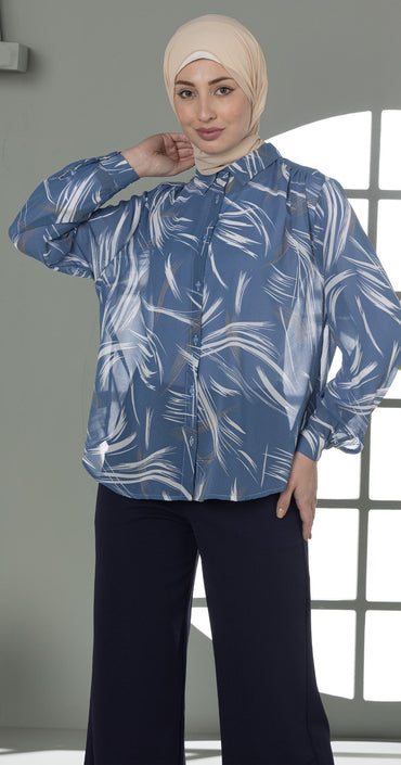 Feather Print Blouse