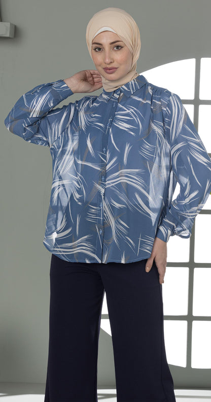 Feather Print Blouse