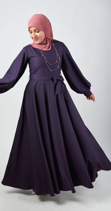 Amara Bloom Flare Dress -Purple