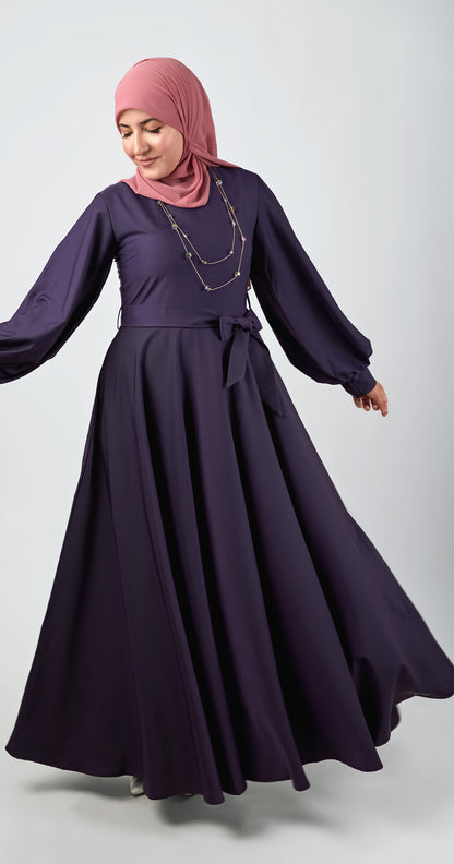 Amara Bloom Flare Dress -Purple