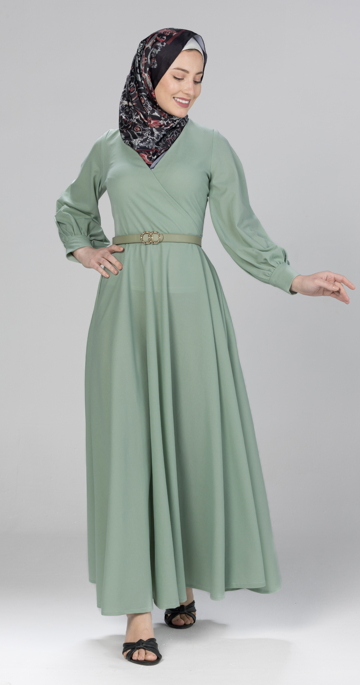Master Piece/Bishop Sleeve Wrap Dress