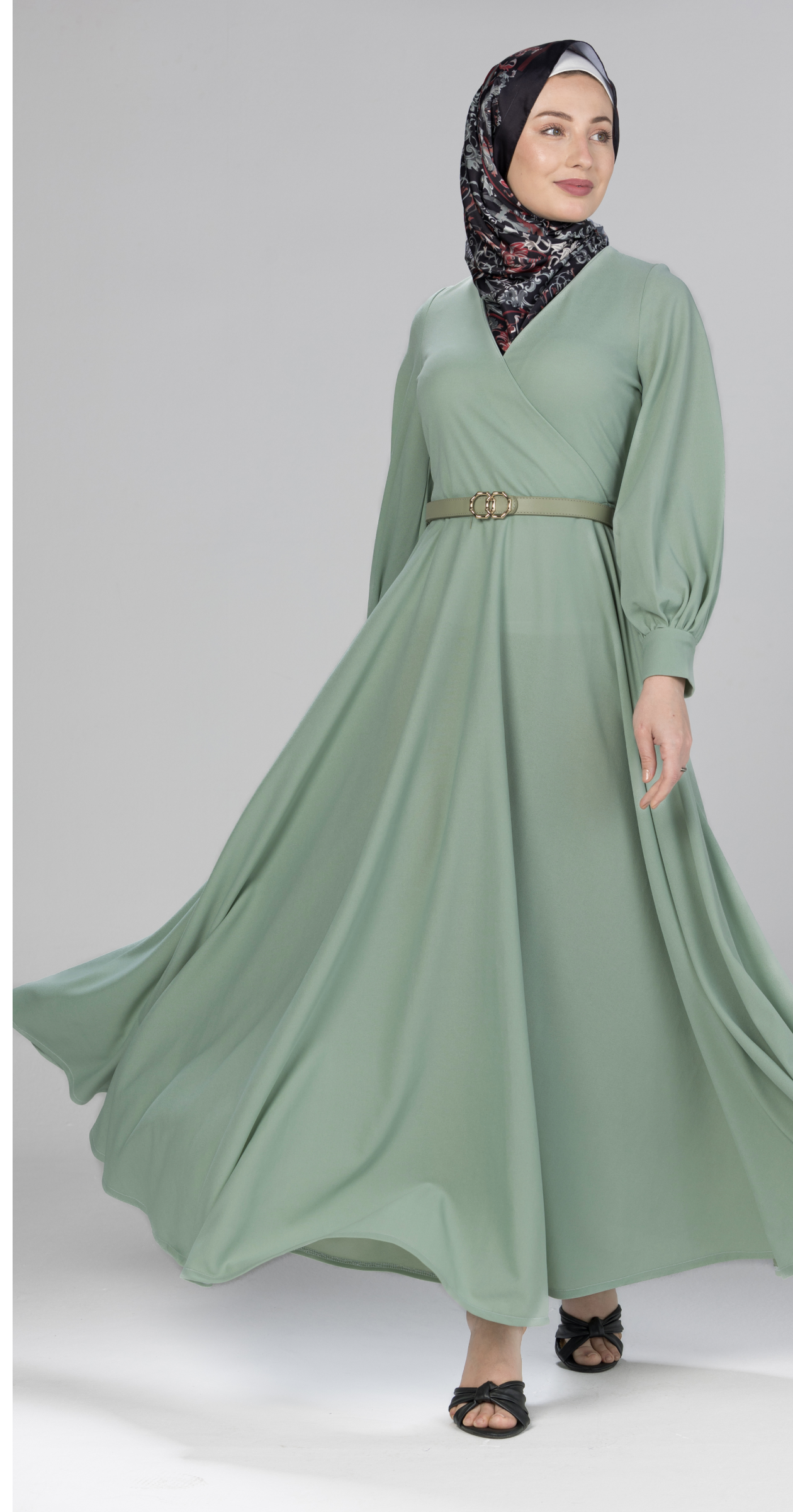 Master Piece/Bishop Sleeve Wrap Dress