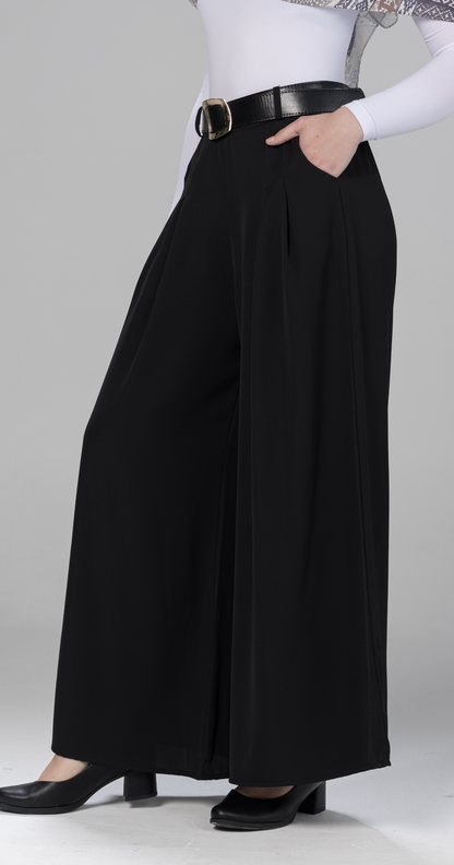 wide-leg palazzo pants-Black