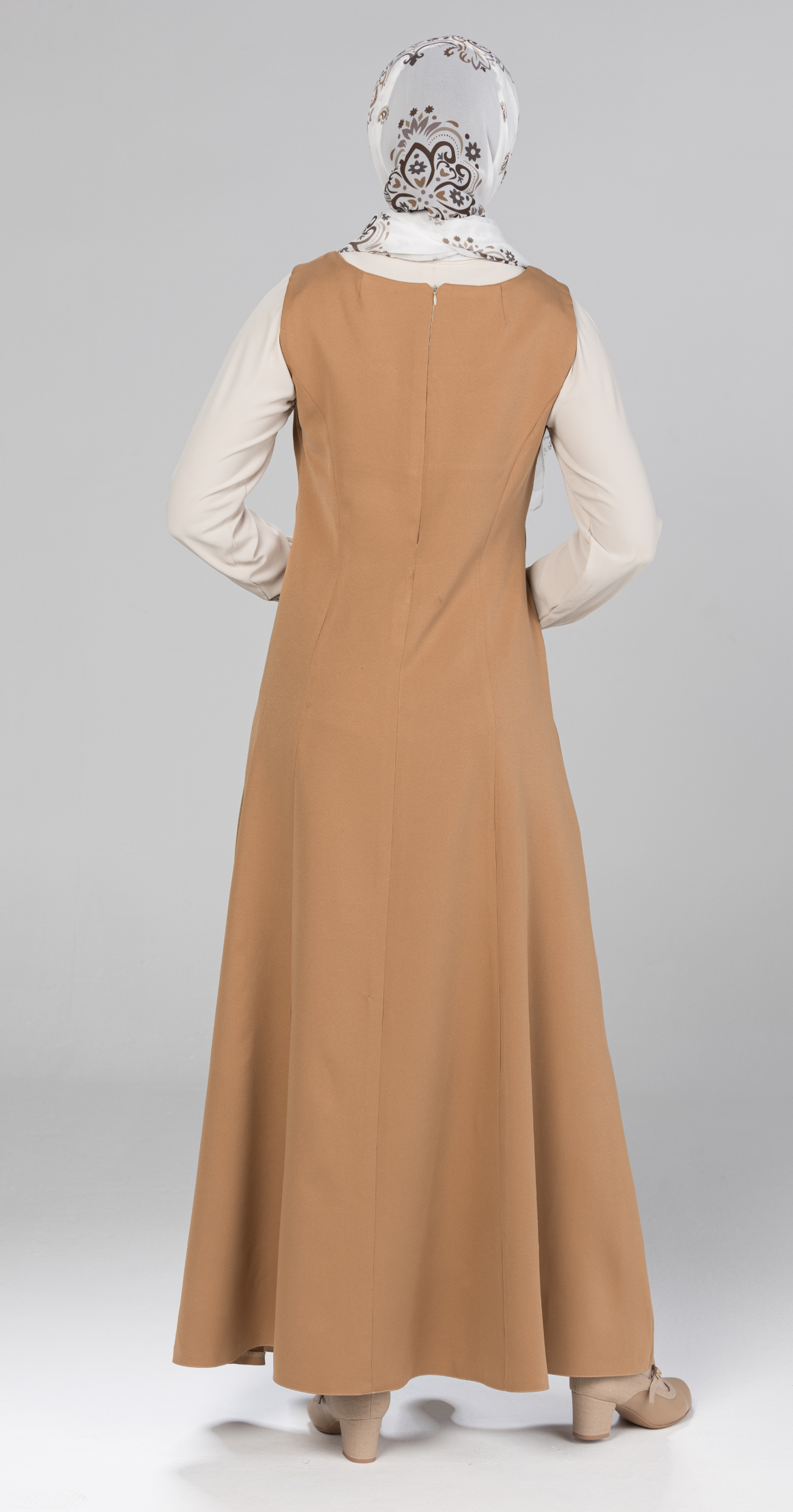 Camel Sleeveless Maxi Dress