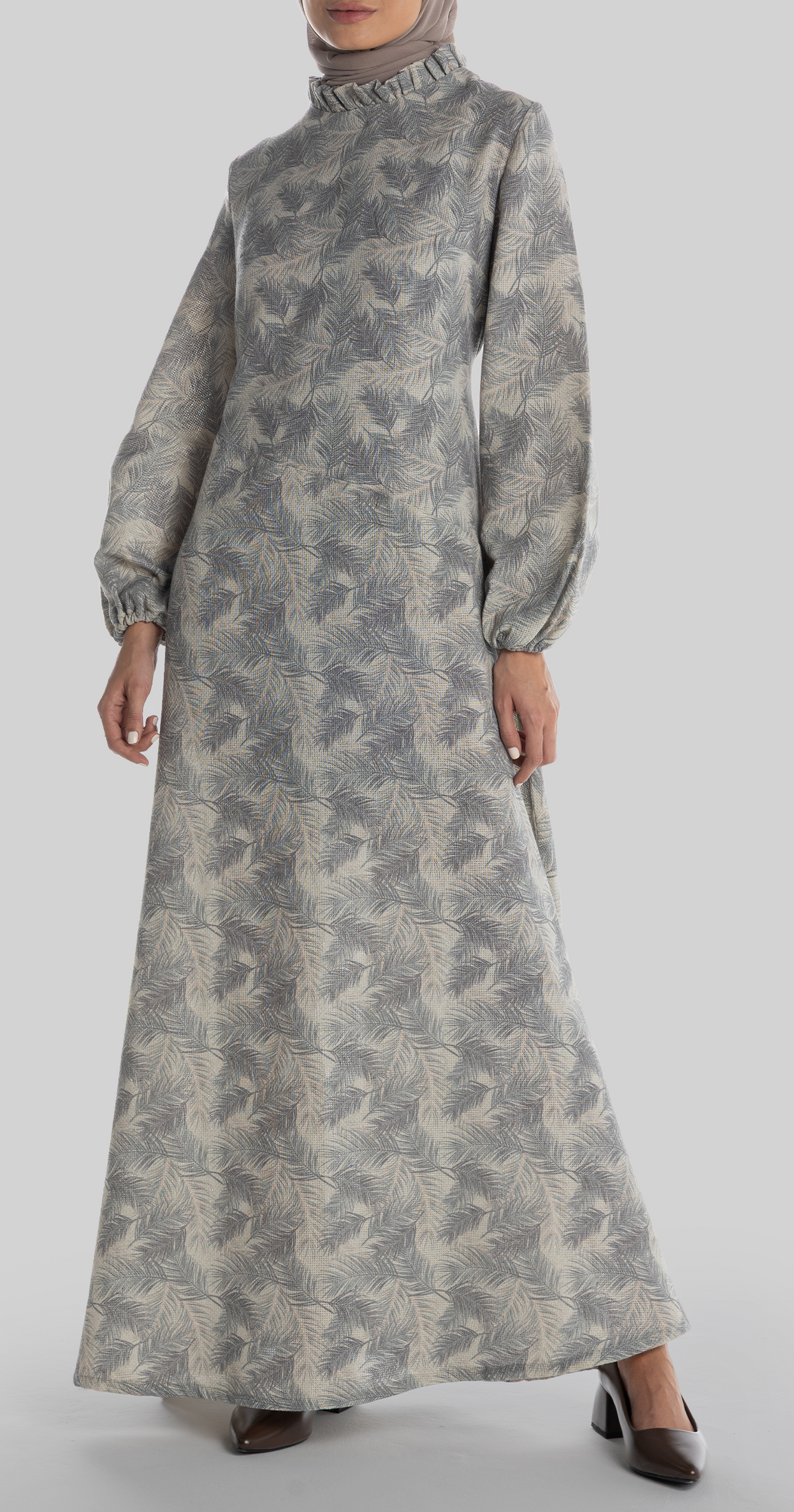 Ruqayya Dress [Grey Feathers]