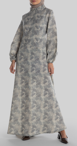 Ruqayya Dress [Grey Feathers]