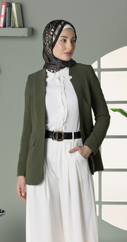 Formal Blazer-Collarless Shawl Style