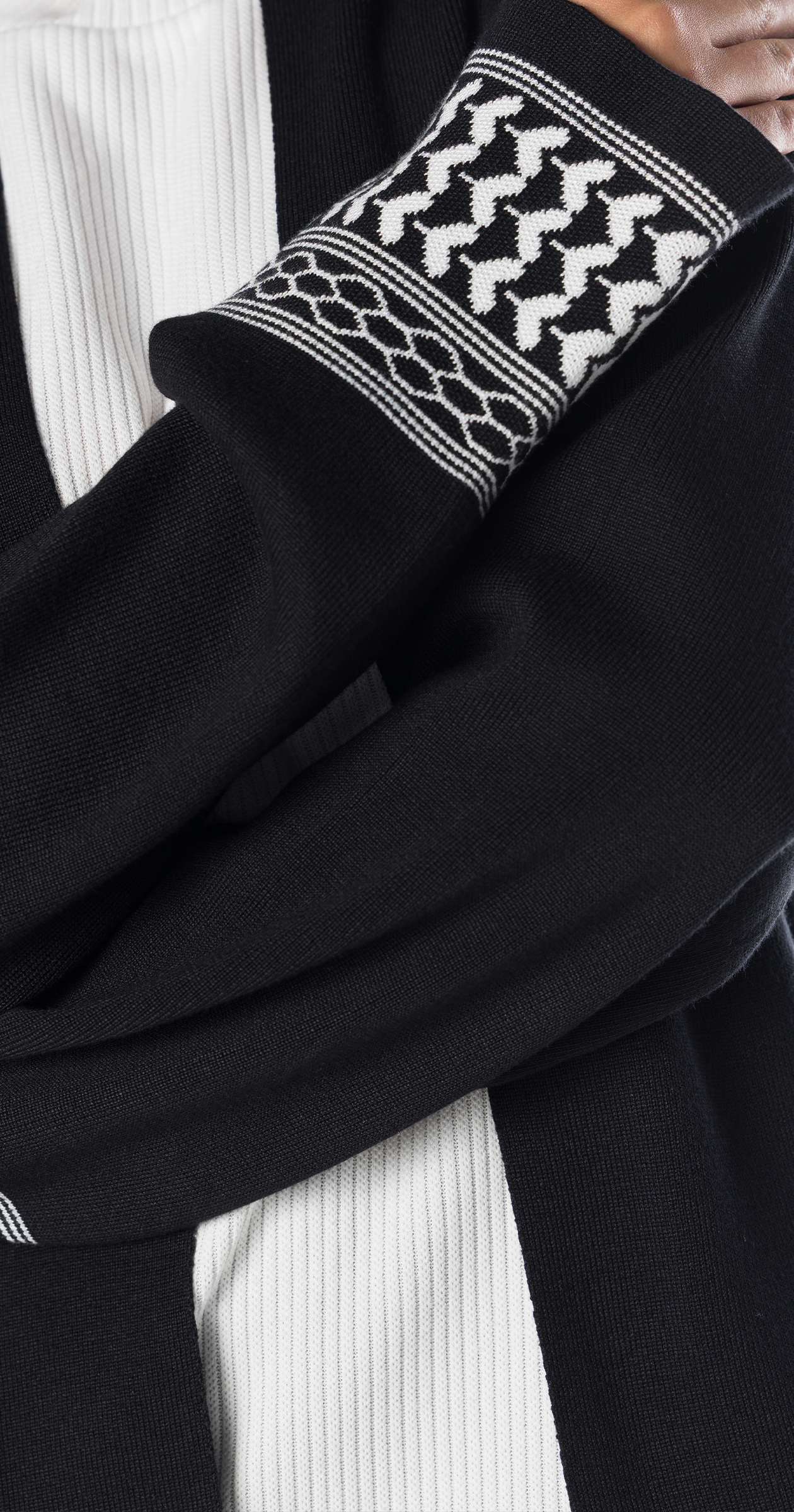 Black Lazy Suit Long Cardigan + Wide-leg Pants/One Size