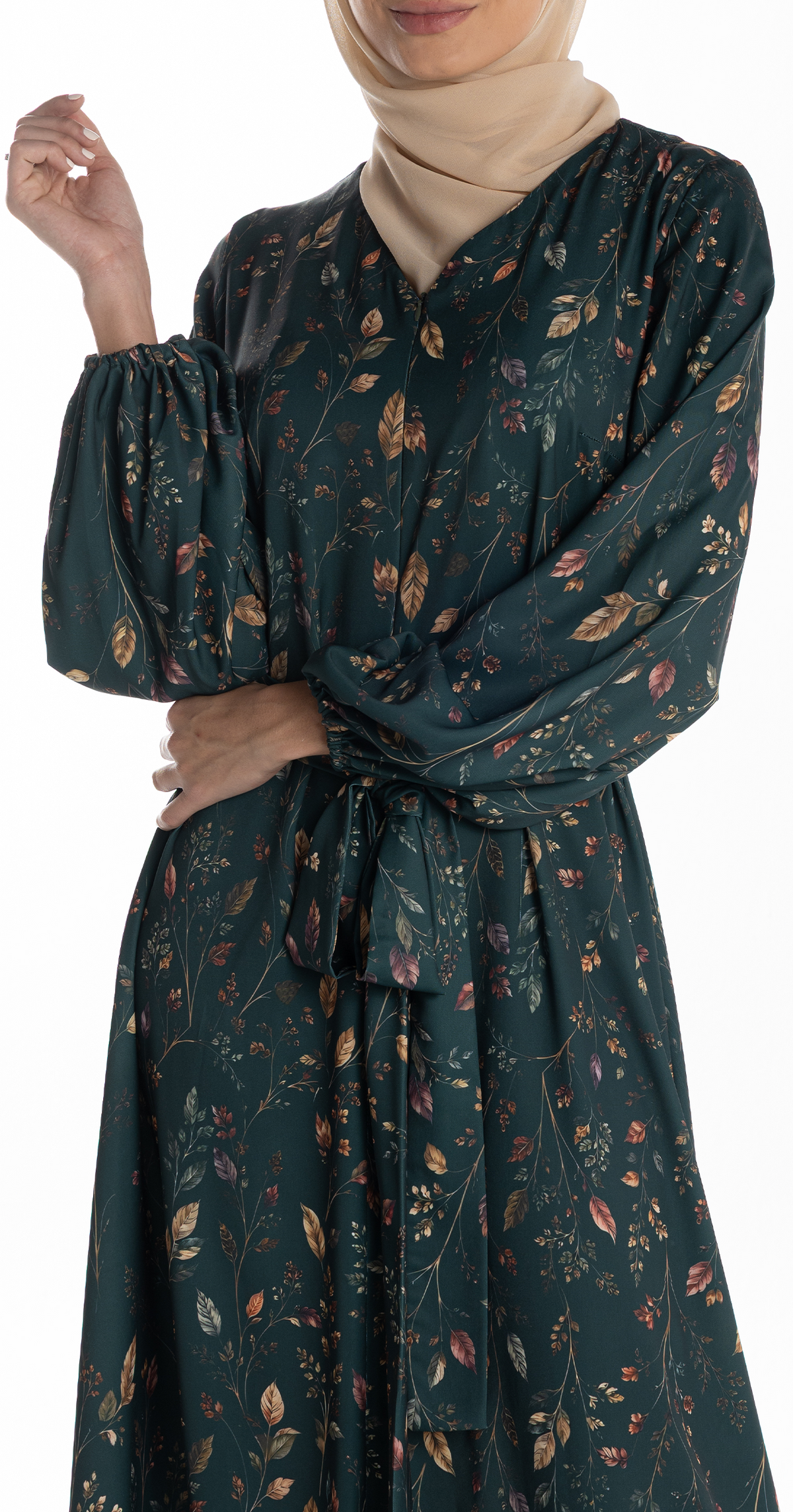 Talia Dress [Green Roses]