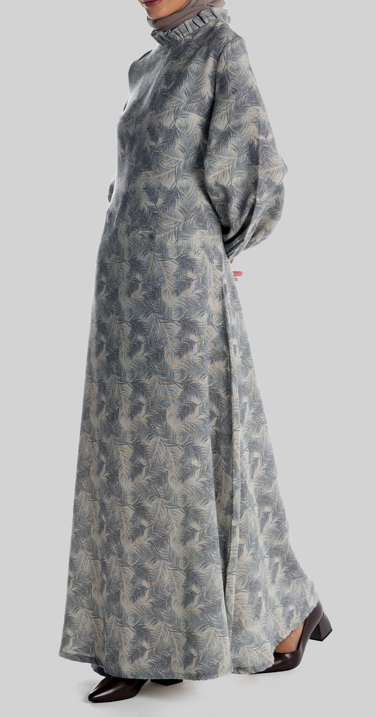 Ruqayya Dress [Grey Feathers]