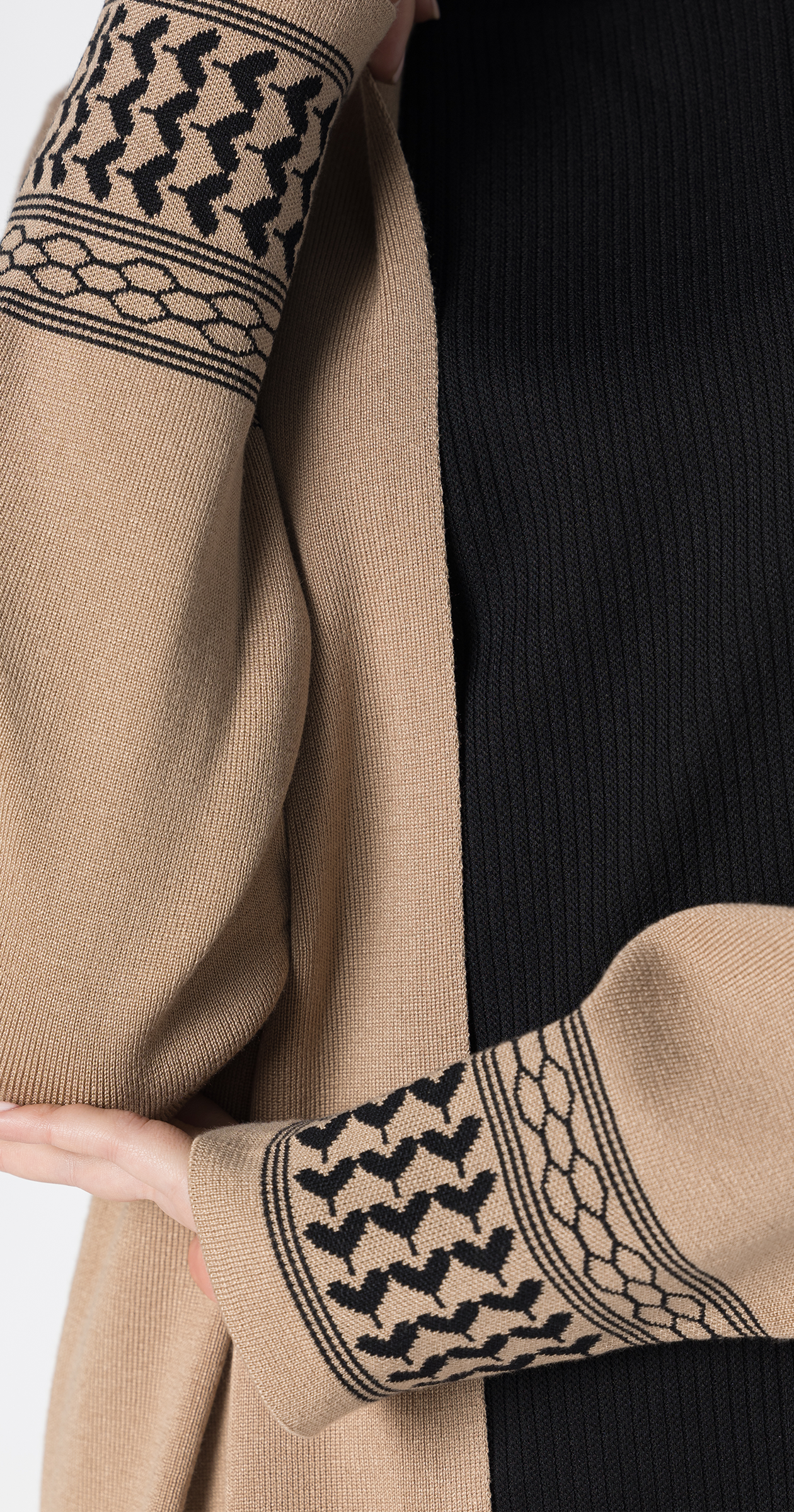 Beige Lazy Suit Long Cardigan + Wide-leg Pants/One Size