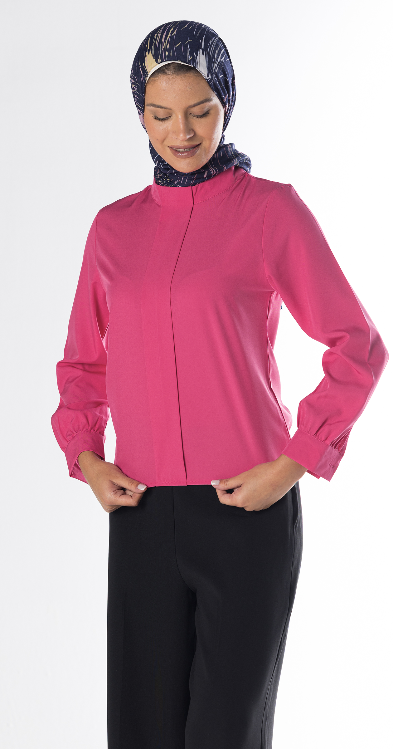 Noa Crepe Blouse/Fuchsia