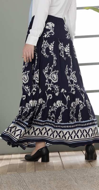 Boho-Chic Printed Maxi Skirt