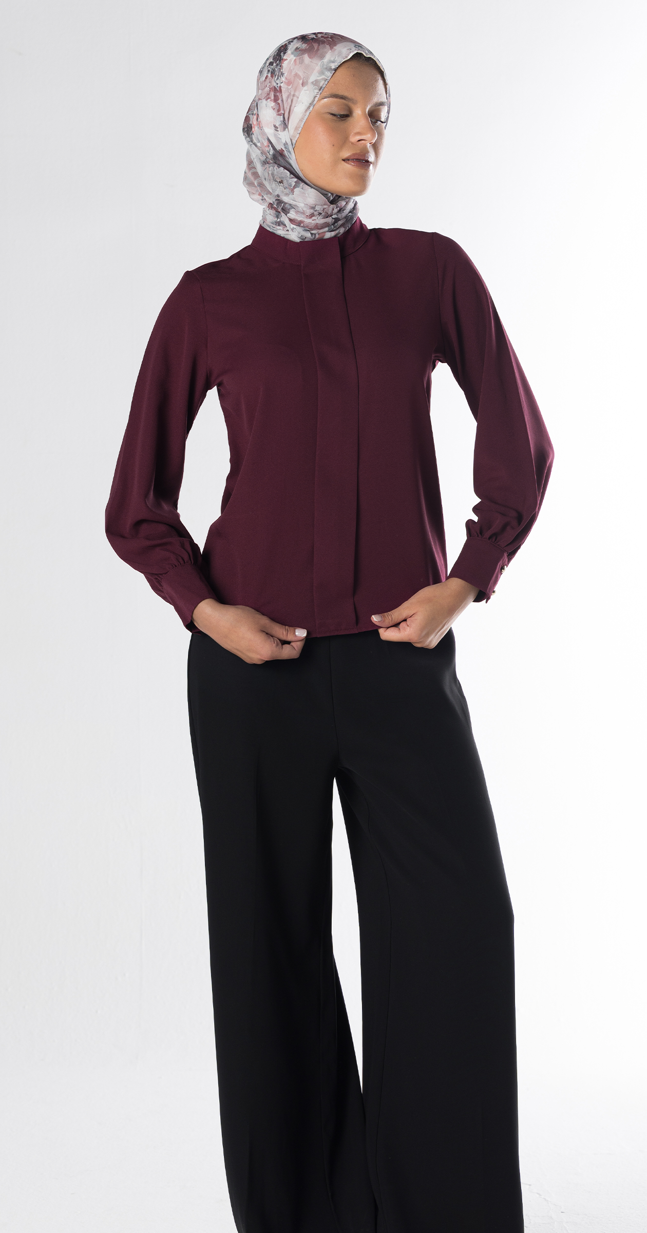 Noa Crepe Blouse/Red Wine