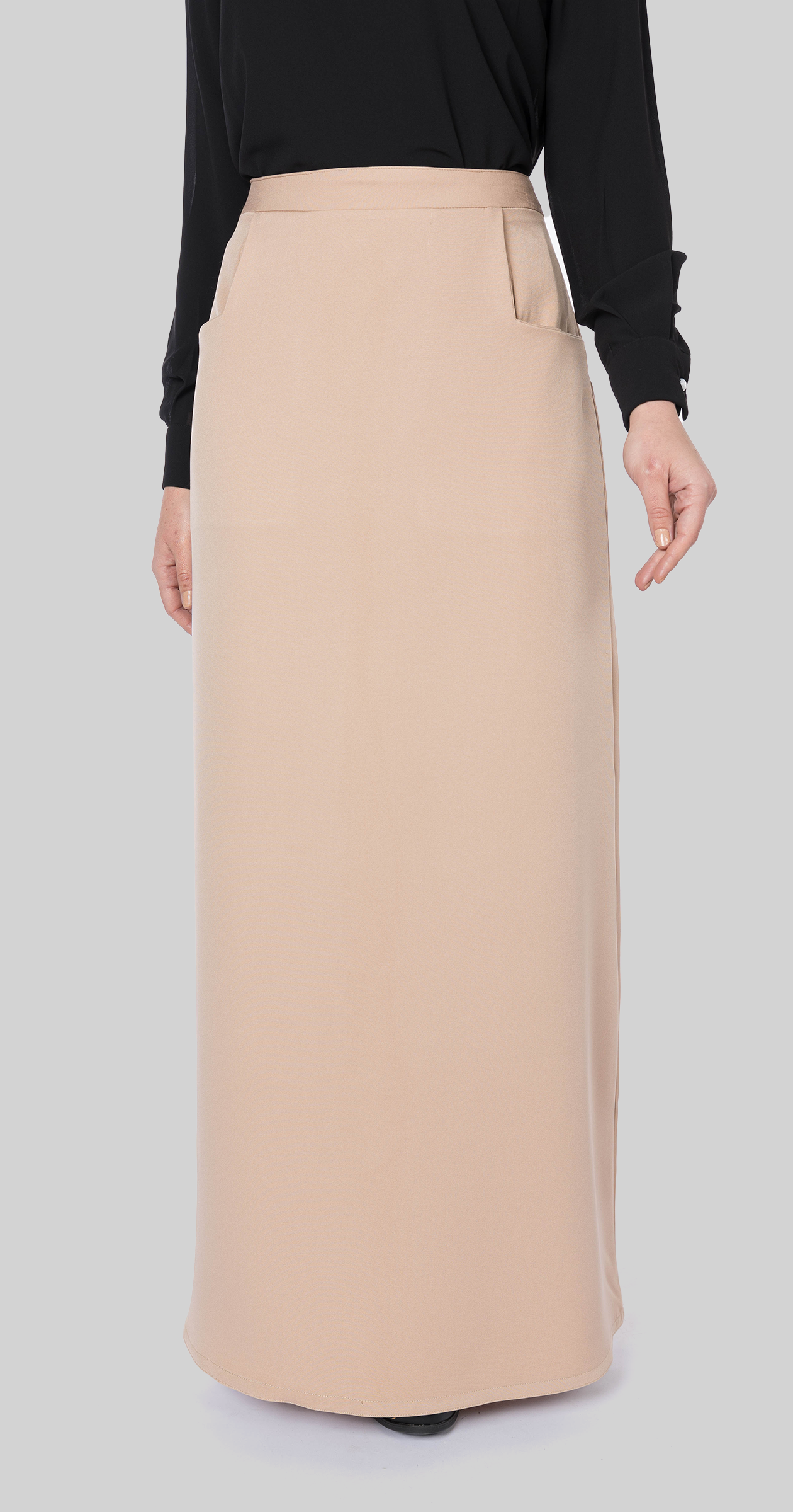 جيبة بيج بخصر عالي وجيوب عملية  