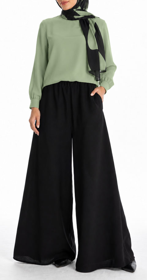 Sandra Palazzo Pants [Black]