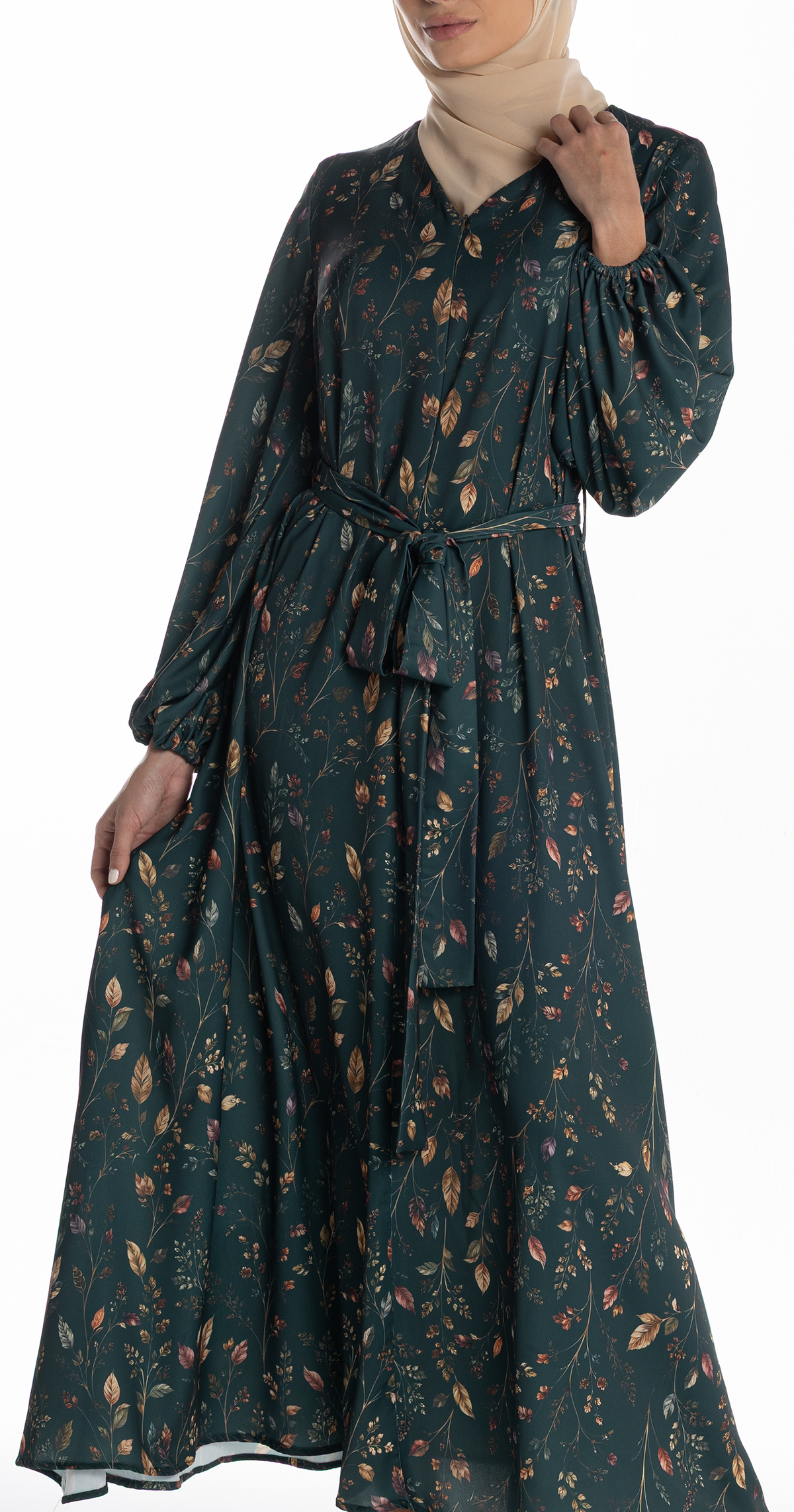 Talia Dress [Green Roses]