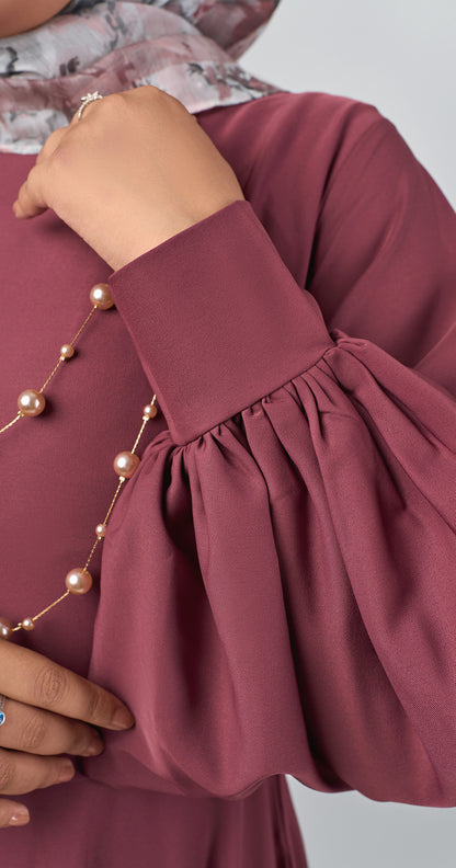 Amara Bloom Flare Dress -Rose Wood