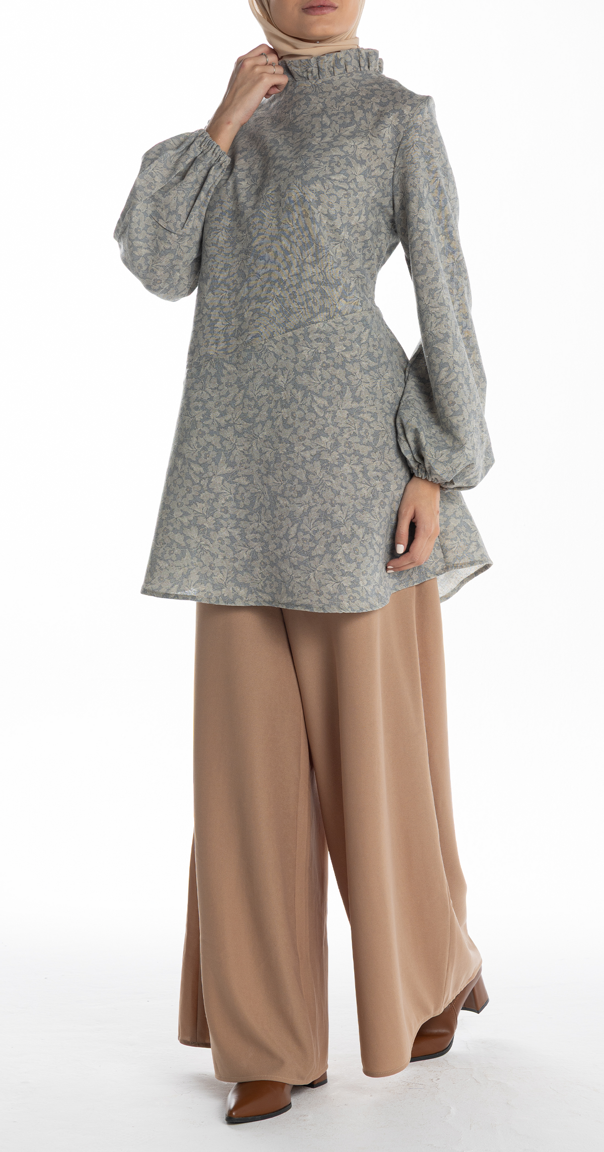 Bosy Blouse [Grey Flowers]
