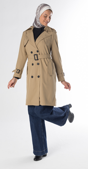 [Beige Sahara Mist] British Vintage Trench Coat، Korean Version