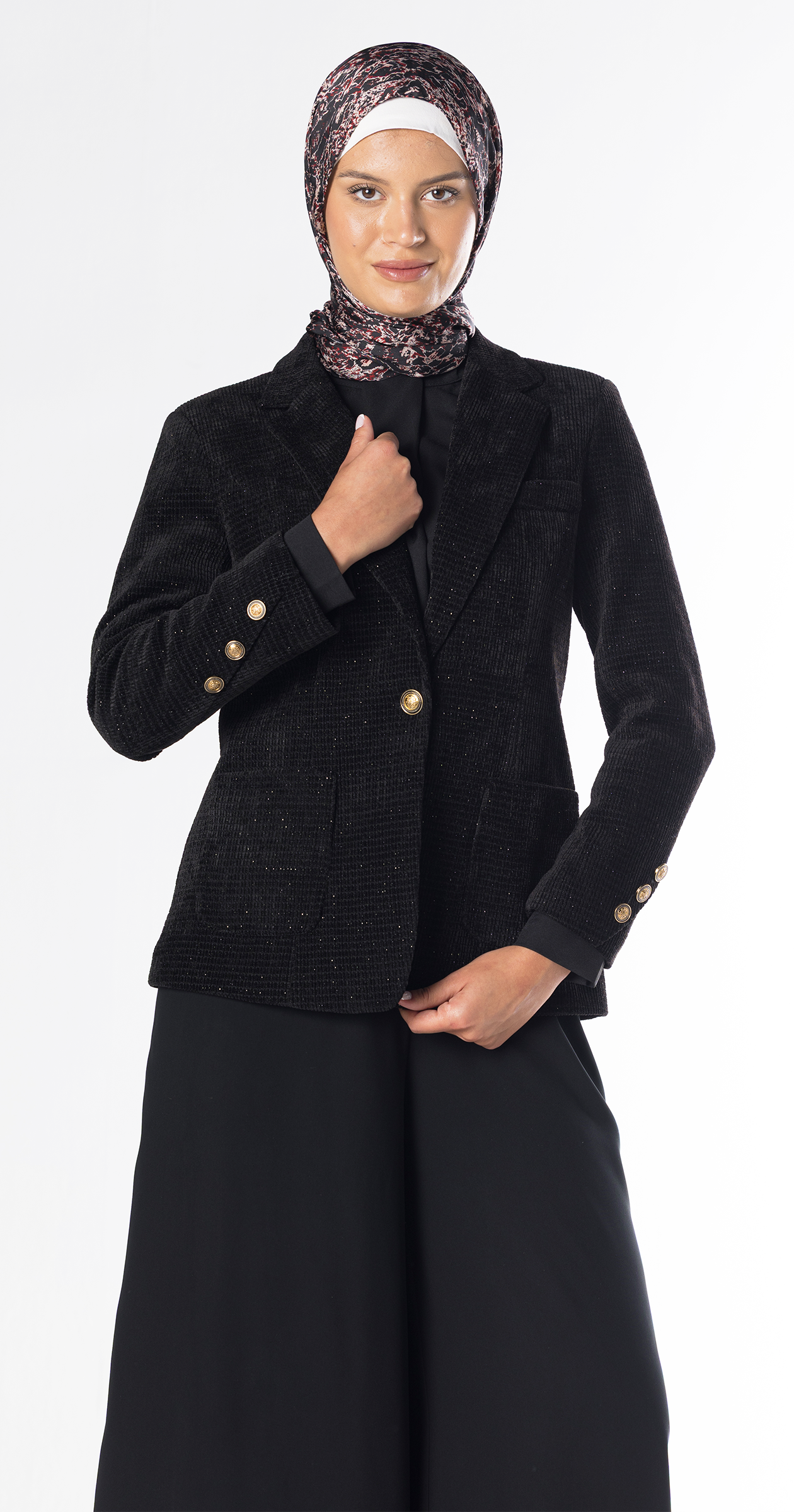 Ruby Ribbed Velvet Blazer