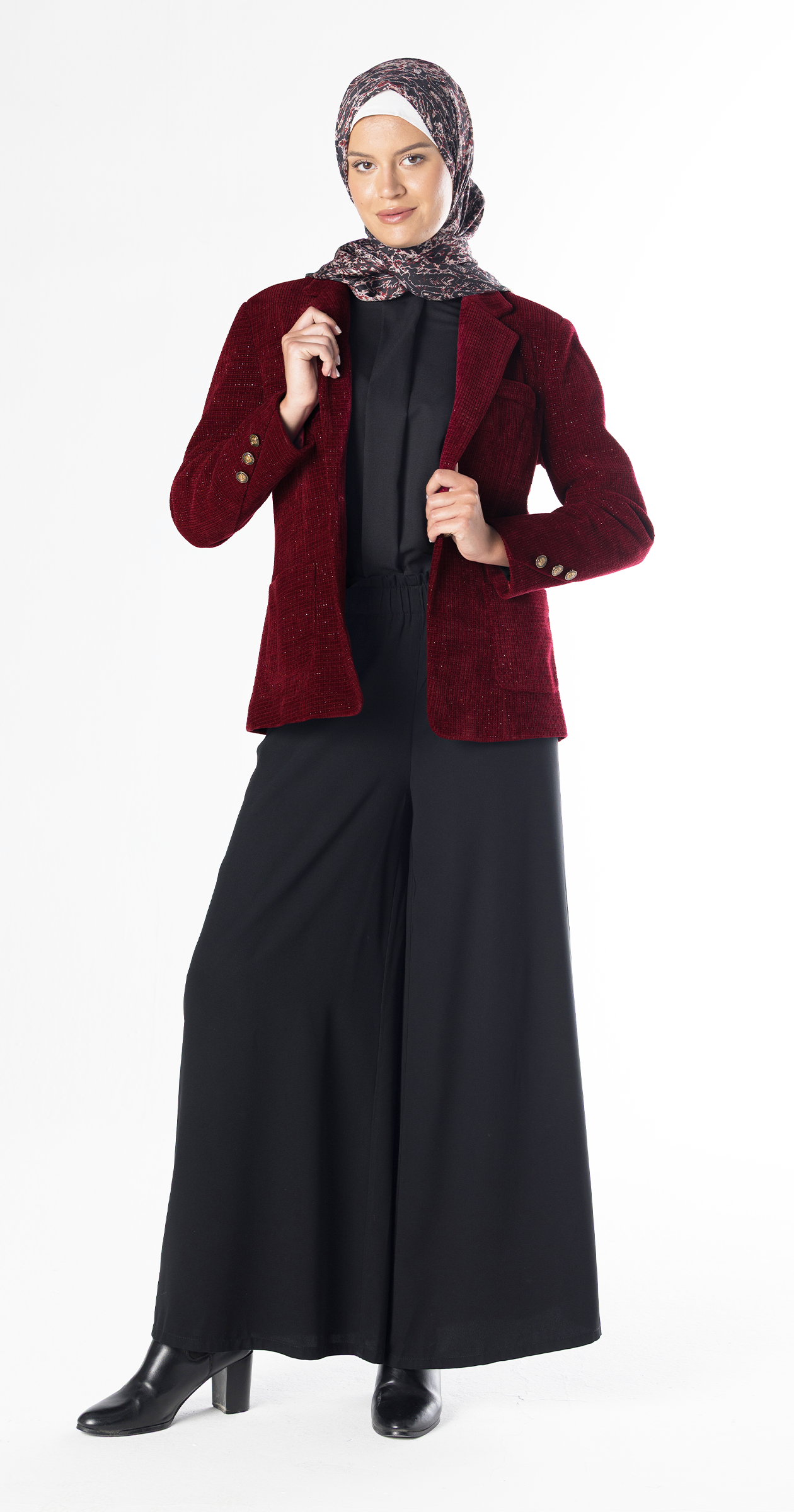 Ruby Ribbed Velvet Blazer