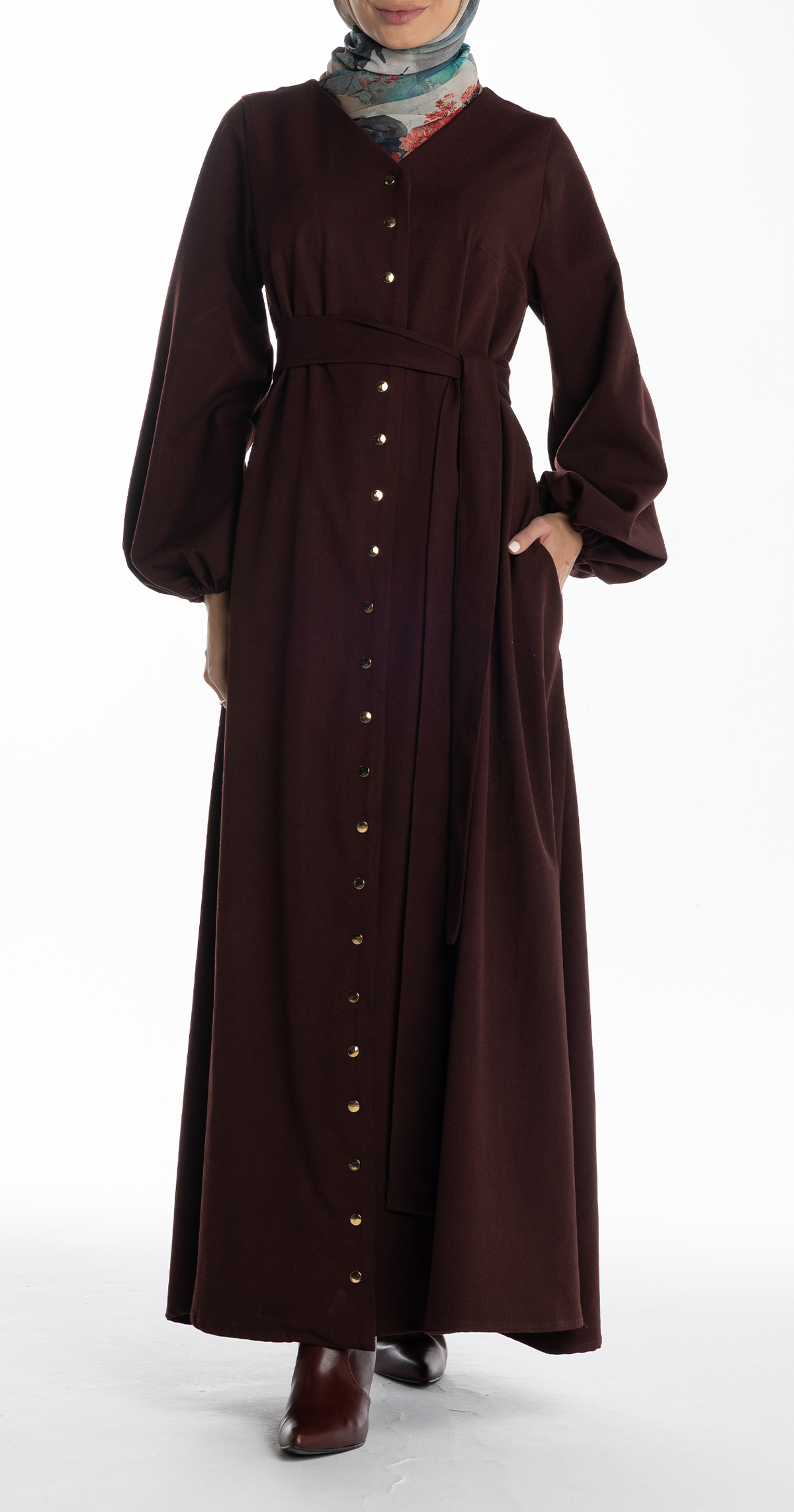 Farida Dress [Maroon]