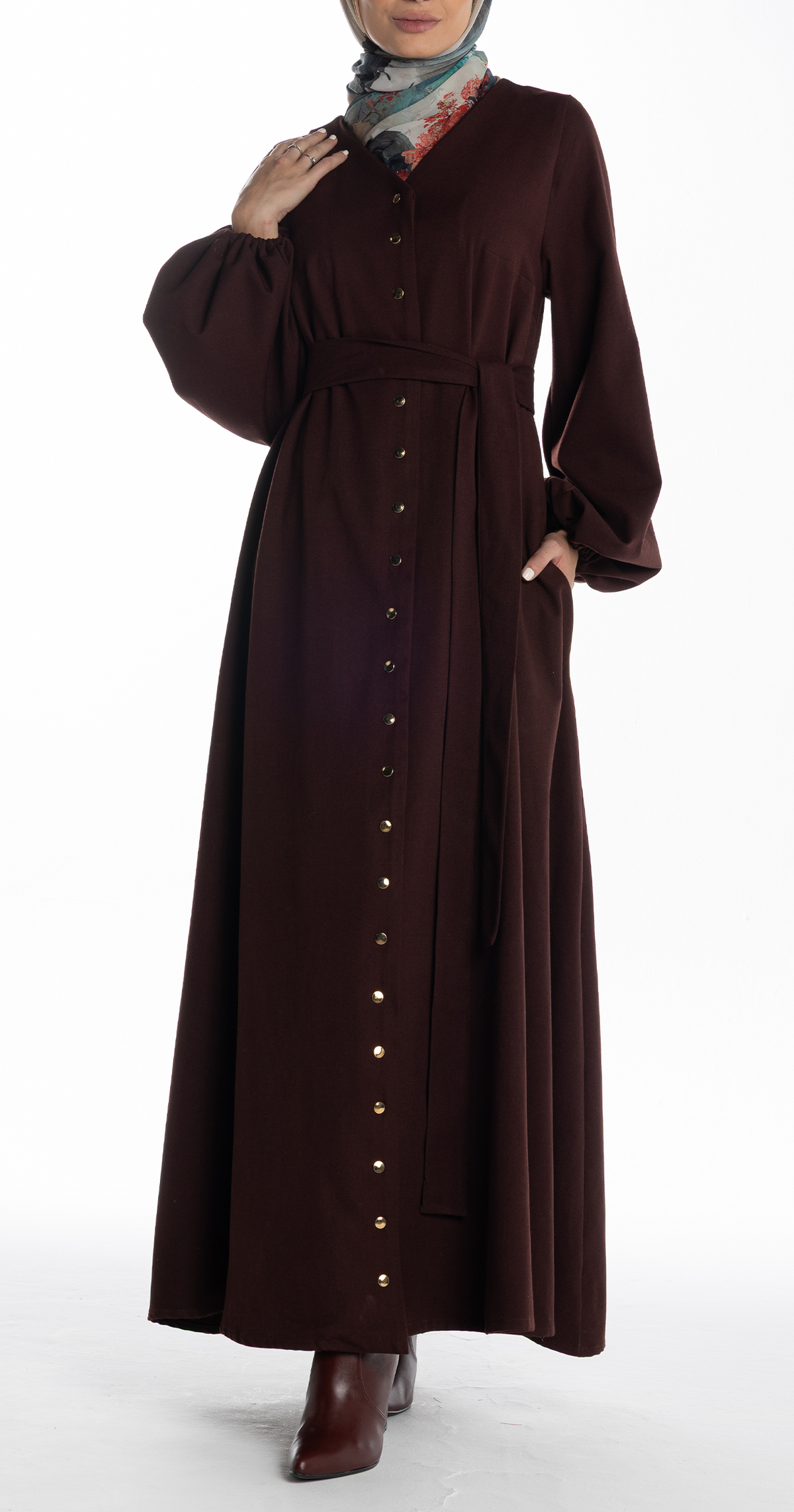 Farida Dress [Maroon]