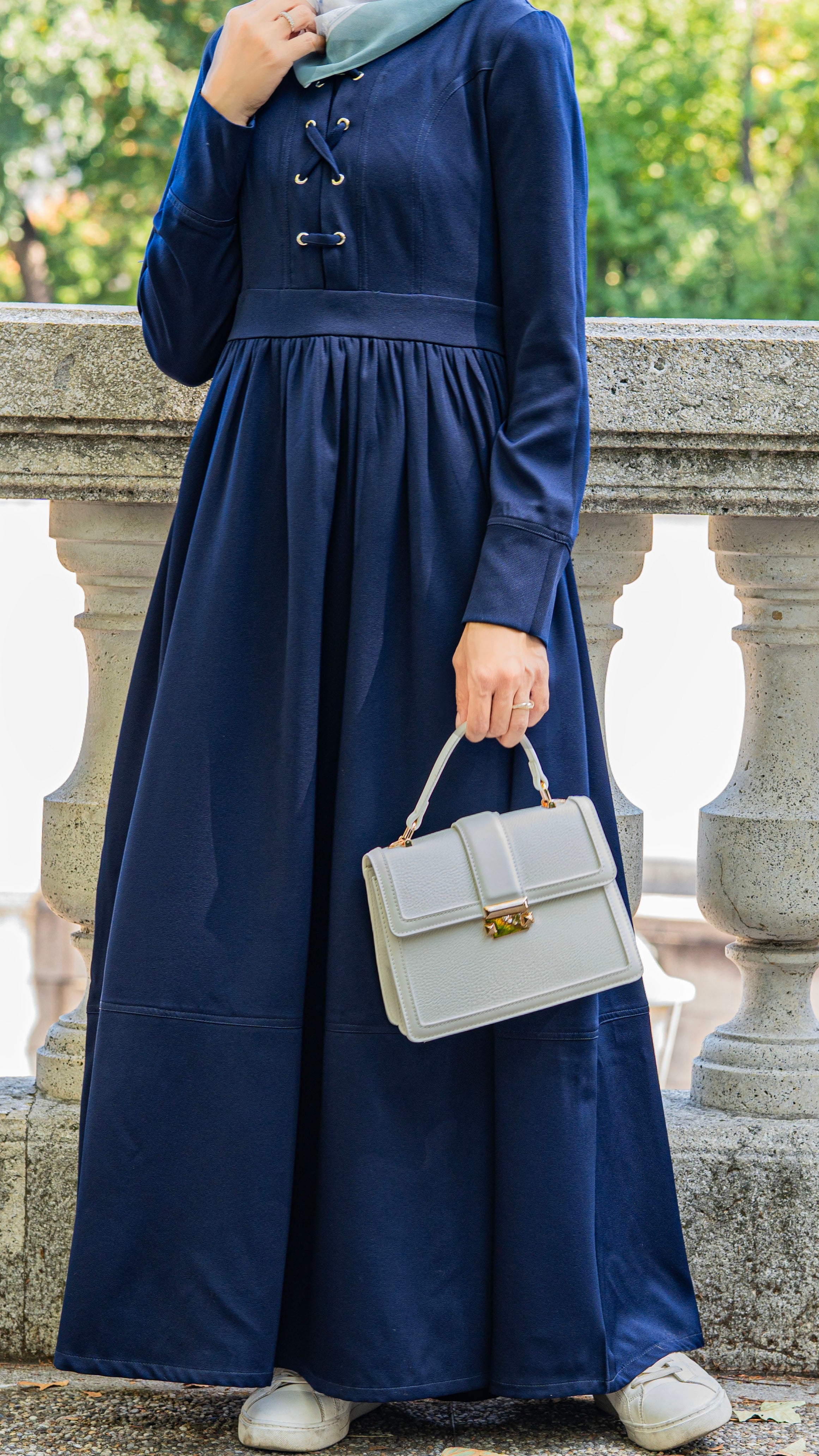 Sophia Modest Dress-Blue
