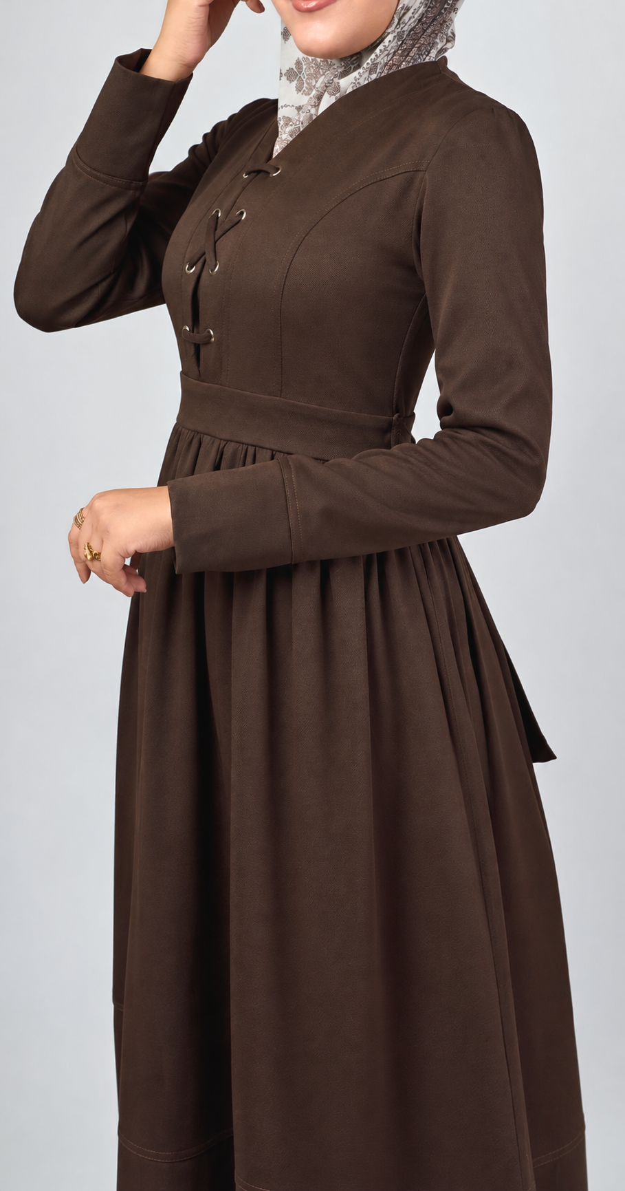 Sophia Modest Dress [Brown]