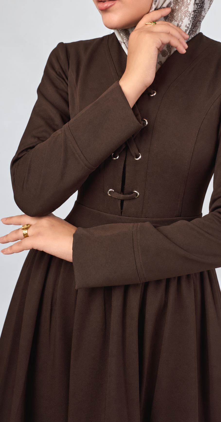 Sophia Modest Dress [Brown]
