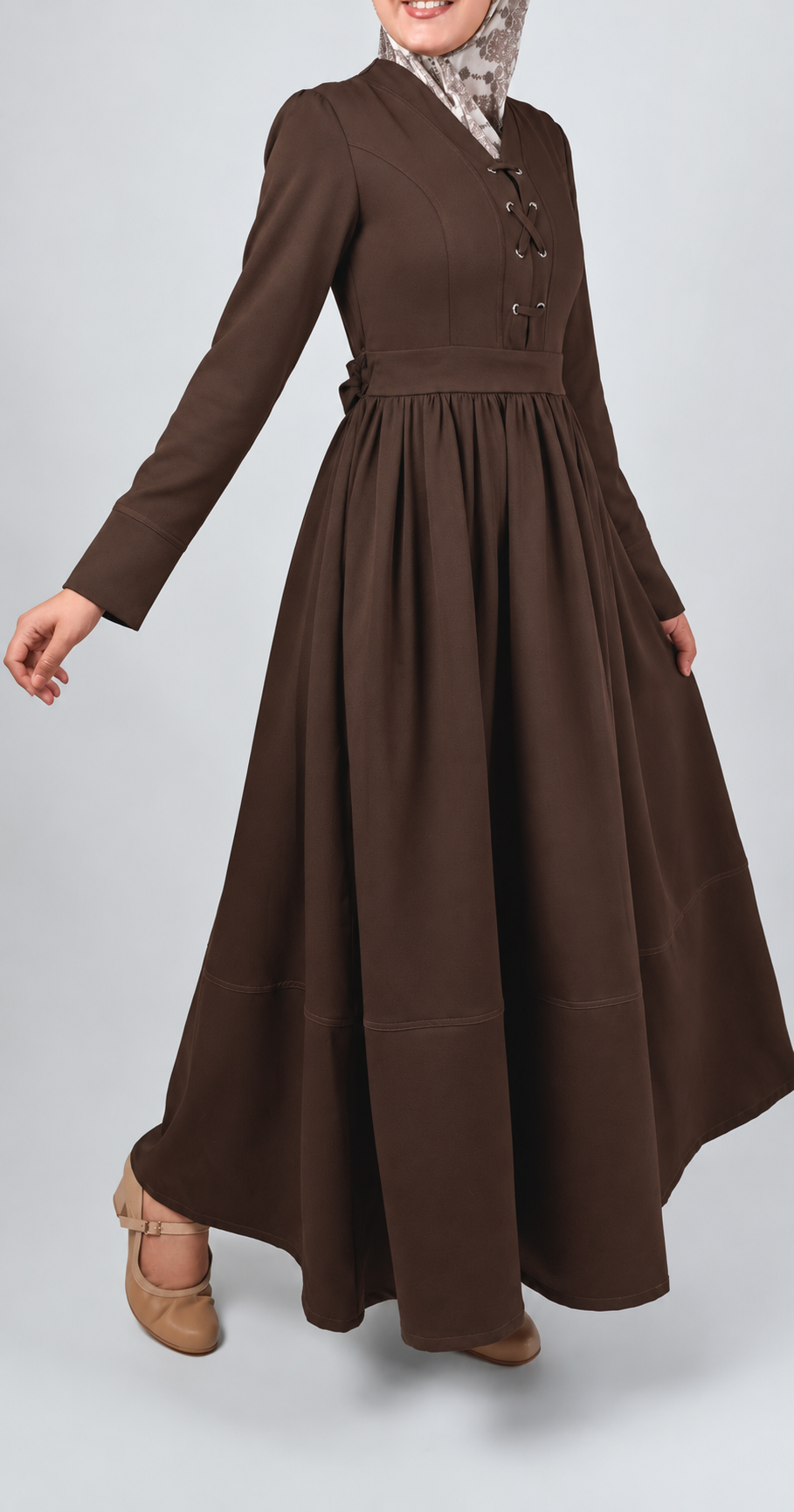 Sophia Modest Dress [Brown]
