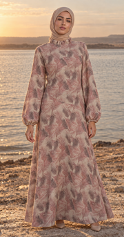 Ruqayya Dress [Pink Feathers]